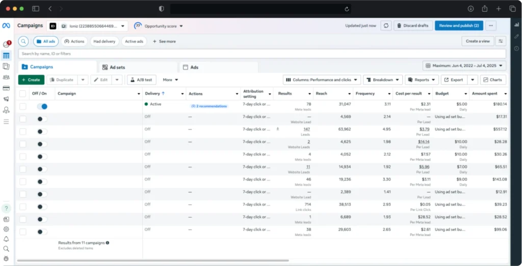 Ads Manager Mockup