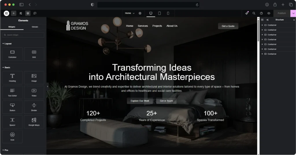 Website in Elementor Mockup